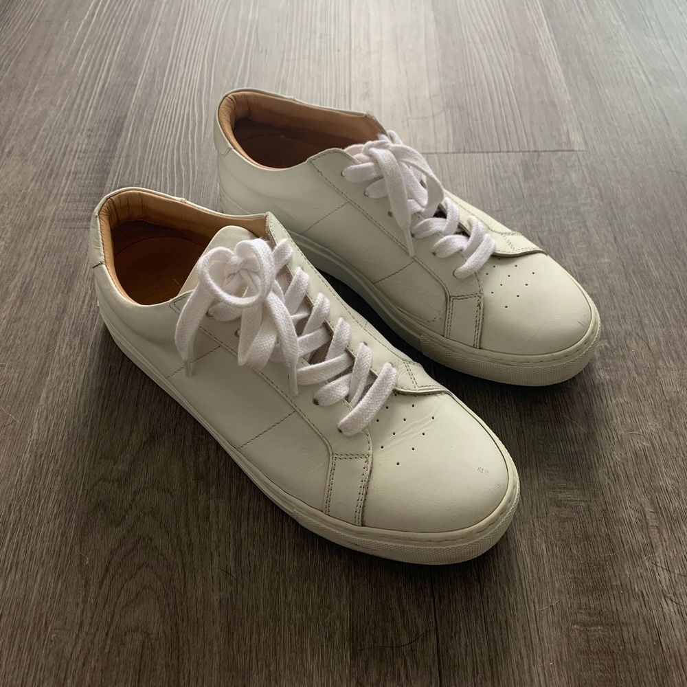 White greats brand Italian leather sneakers